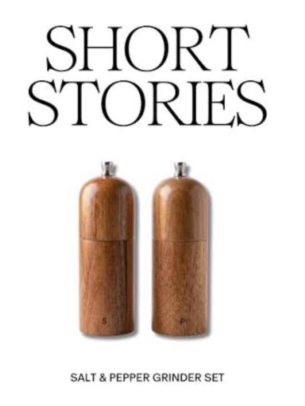 Short Stories Acacia Wood Salt & Pepper Grinder Set